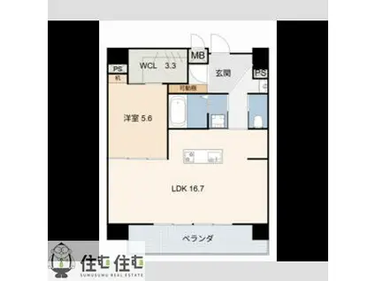 豊田駅前ビル(1LDK/11階)の間取り写真