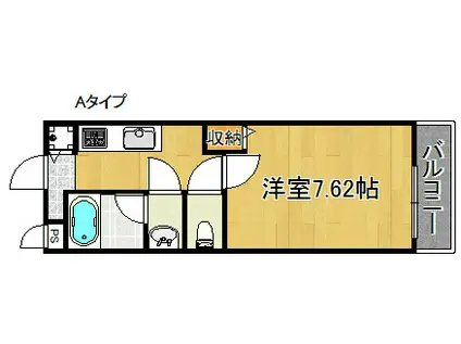 レジデンスK.I(1K/2階)の間取り写真