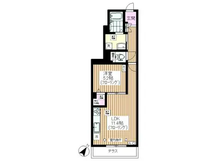 栄メゾン(1LDK/1階)の間取り写真