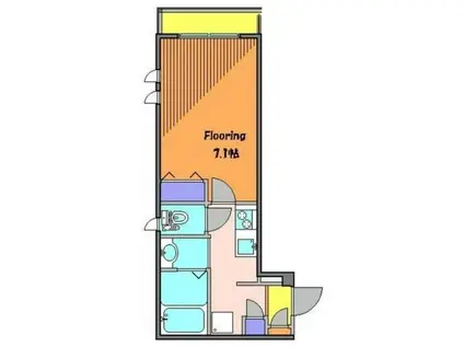 プレド自由が丘(1K/1階)の間取り写真