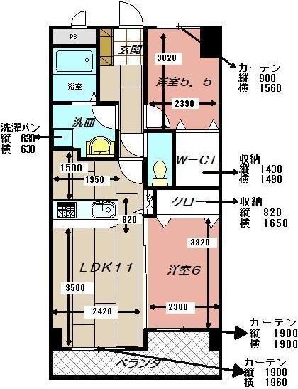 LE GRAND BLEU(2LDK/2階)の間取り写真
