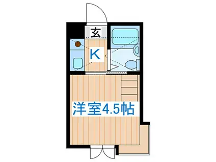 ベルシティ中江(1K/2階)の間取り写真