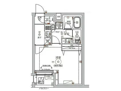 RELUXIA東武練馬(1K/3階)の間取り写真