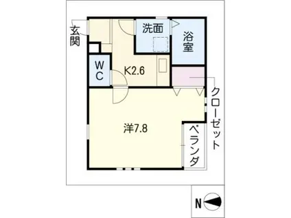 A-レガート大曽根(1K/2階)の間取り写真