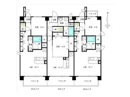 I.H.K天塚II(1LDK/2階)の間取り写真