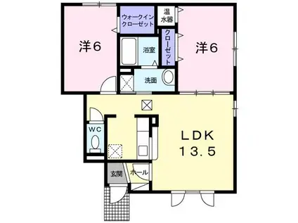 ヴィラ・K(2LDK/1階)の間取り写真