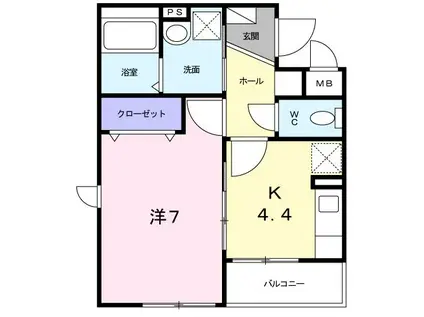 フォルシュ(1K/2階)の間取り写真