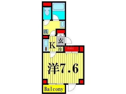 リプレII(1K/2階)の間取り写真