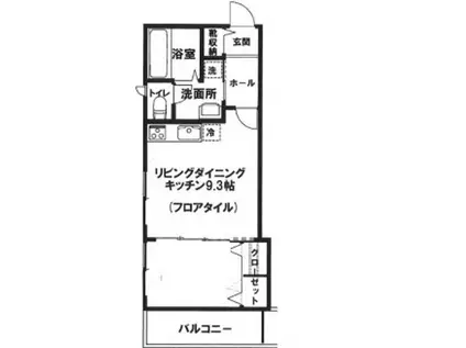 マルベリー(1LDK/3階)の間取り写真