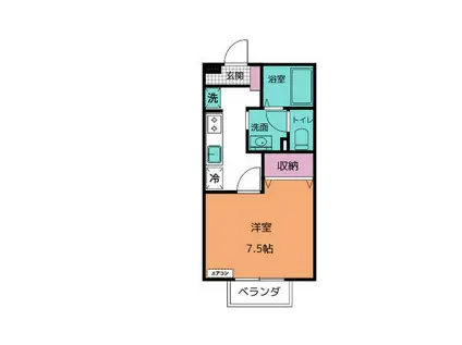 ボナールカンベA(1K/1階)の間取り写真