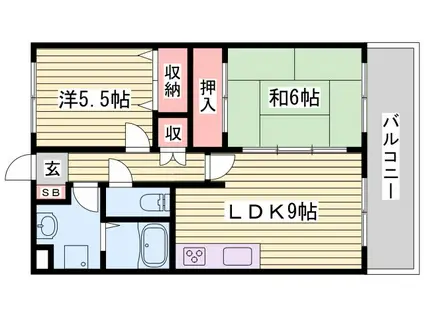 グリーンエイトIV(2LDK/2階)の間取り写真