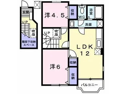 アヴェニール(2LDK/2階)の間取り写真