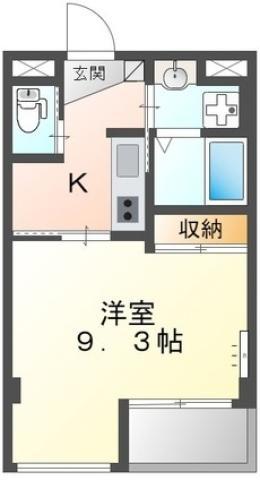 キアーズII(1K/6階)の間取り写真