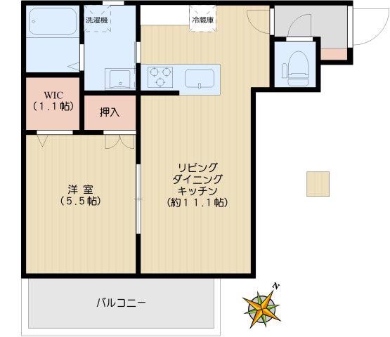 メゾンコルナス(1LDK/3階)の間取り写真