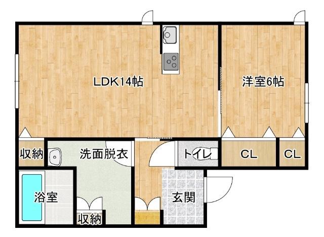 エトワールリゲル(1LDK/2階)の間取り写真