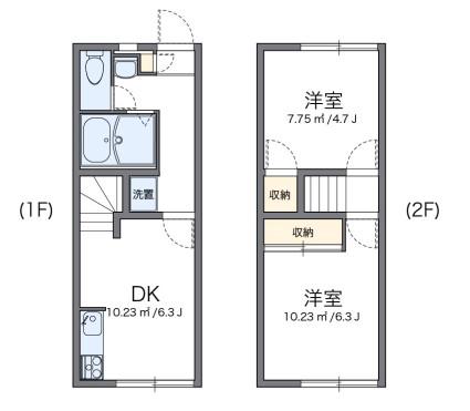レオパレスベネチアン(2DK/1階)の間取り写真