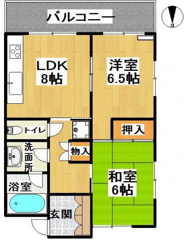 プレジュール(2LDK/1階)の間取り写真