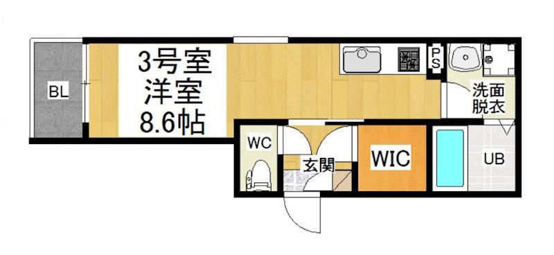 REGALEST金山(ワンルーム/1階)の間取り写真