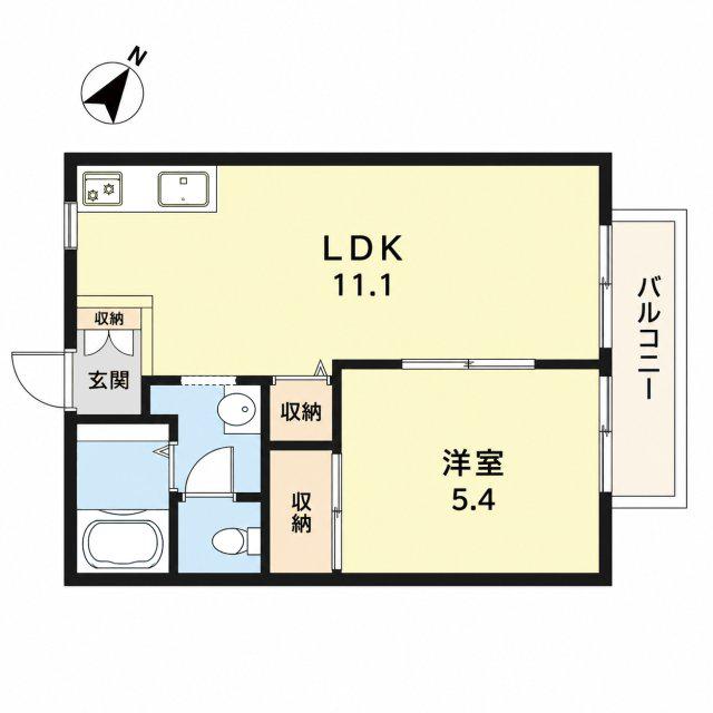 ハイツITSUKA AI(1LDK/2階)の間取り写真