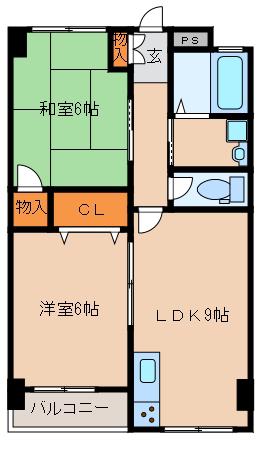 リノスタイル西明石(2LDK/5階)の間取り写真