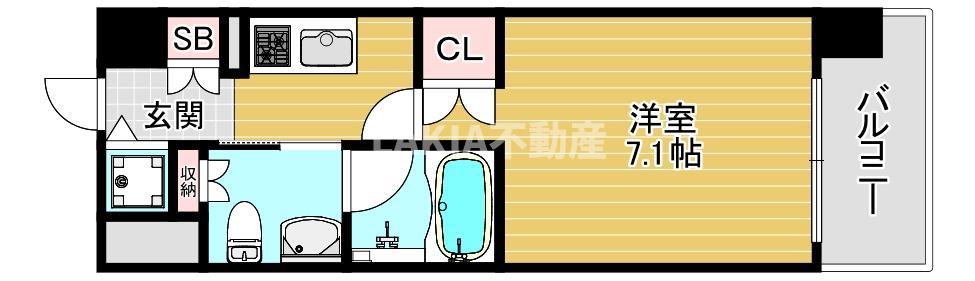 セイワパレス大阪城北(1K/5階)の間取り写真