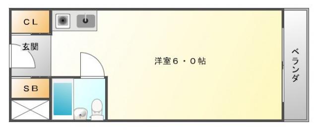 ヴィラほった(ワンルーム/3階)の間取り写真