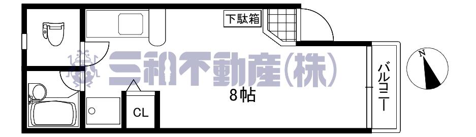 コーポイーグル(ワンルーム/2階)の間取り写真