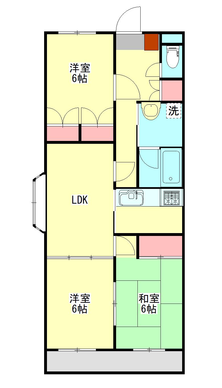 シャトー美堀台(3LDK/2階)の間取り写真