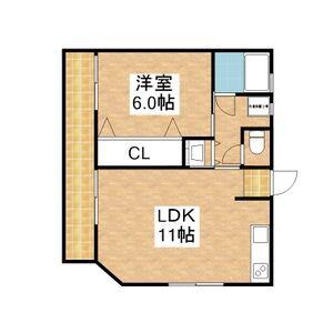 小林ビル(1LDK/4階)の間取り写真
