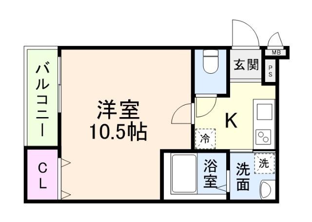 フジパレス向島町I番館(1K/3階)の間取り写真