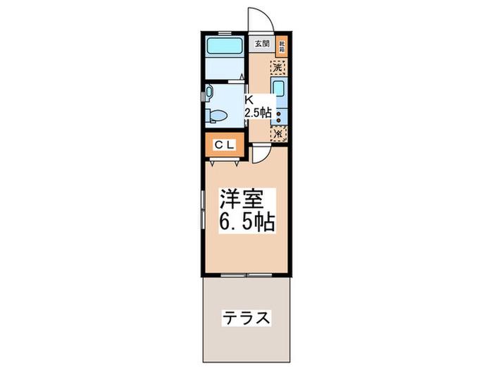 カーサヴェール玉川学園(1K/1階)の間取り写真