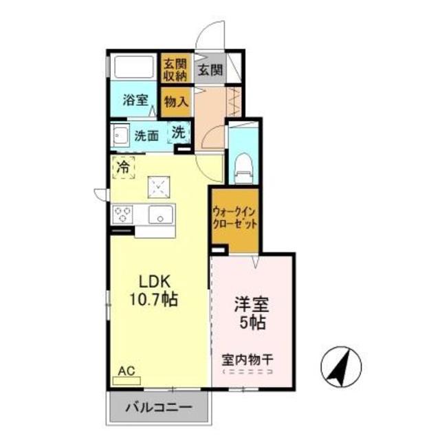 グランジュテ(1LDK/1階)の間取り写真
