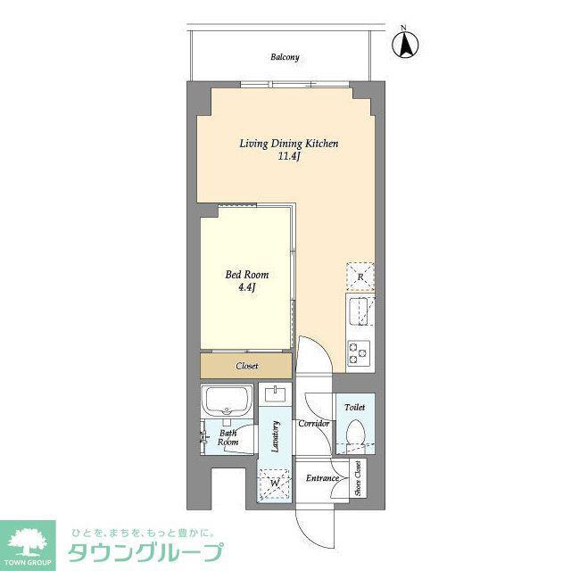 コンフォリア竹ノ塚イースト(1LDK/10階)の間取り写真