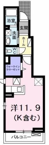 アルモニーII(ワンルーム/1階)の間取り写真