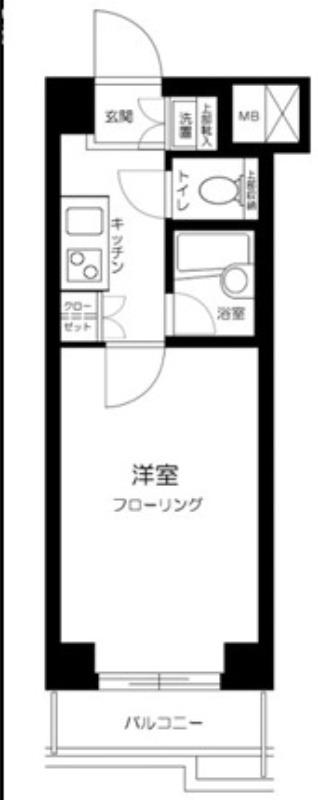 ルーブル上池台弐番館(1K/5階)の間取り写真