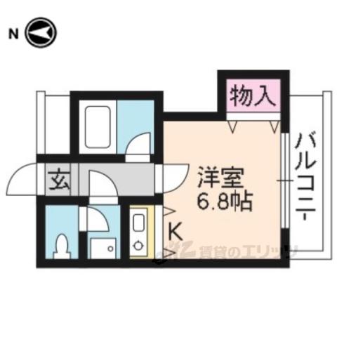 聖護院谷口マンション(1K/2階)の間取り写真