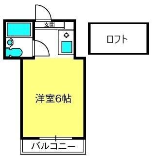 ソニック64(ワンルーム/2階)の間取り写真