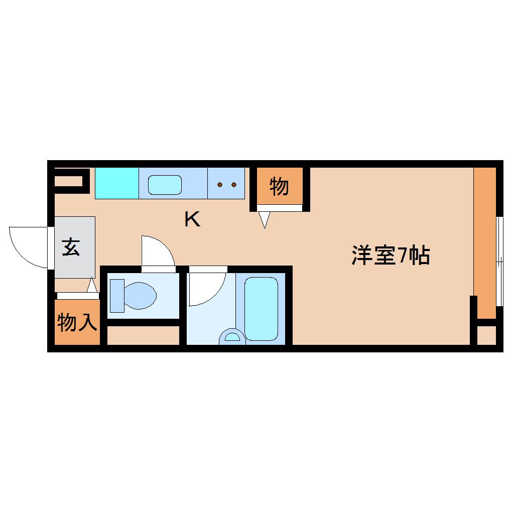 アスカ21大和小泉(1K/2階)の間取り写真