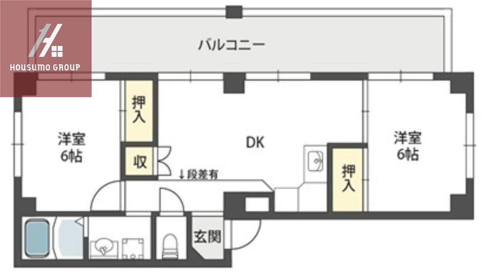 ニューハイツアサヒ(2DK/1階)の間取り写真
