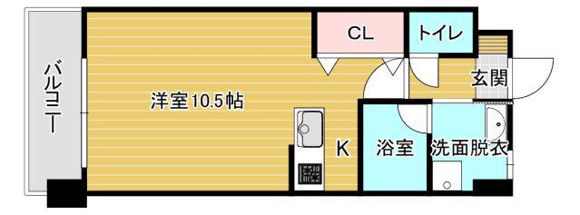 ロイヤルシャトー大須(ワンルーム/4階)の間取り写真