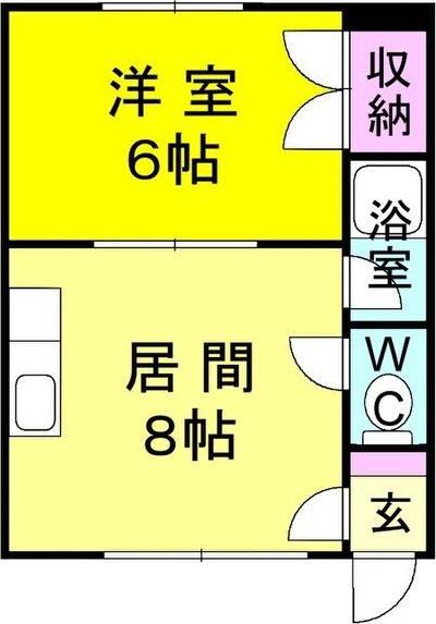エステートK・K(1LDK/2階)の間取り写真