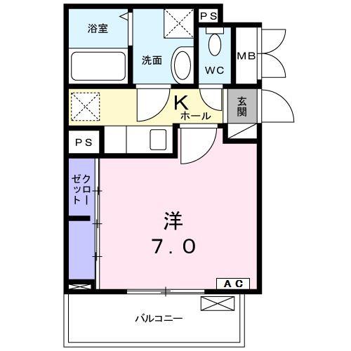 ルミナス(1K/3階)の間取り写真