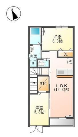 クオン恵比寿(2LDK/2階)の間取り写真