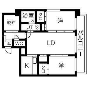 パグーロ東平尾III(2SLDK/6階)の間取り写真