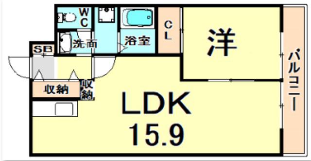 エトワール21(1LDK/5階)の間取り写真