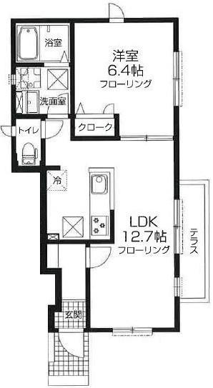 メゾン井の頭(1LDK/1階)の間取り写真