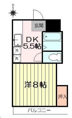 ノーヴァハイツ(1DK/3階)の間取り写真