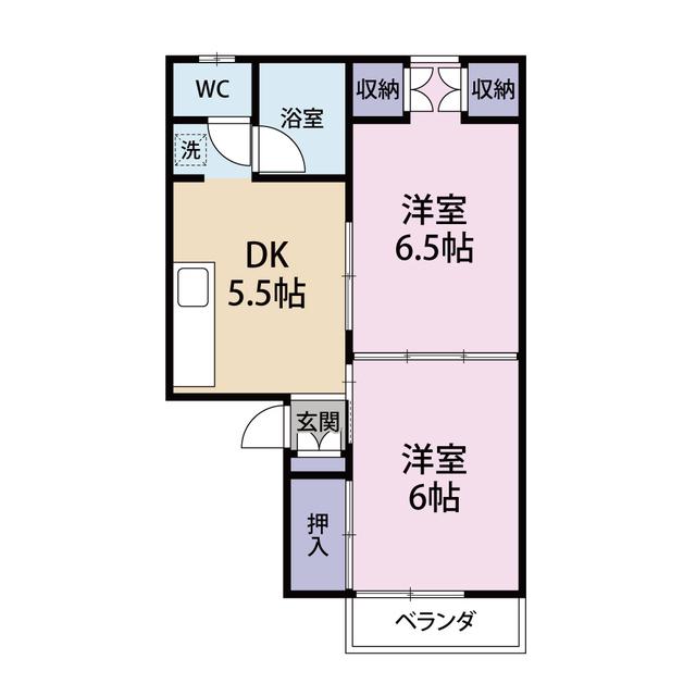 メゾンエストリーヴ(2DK/1階)の間取り写真