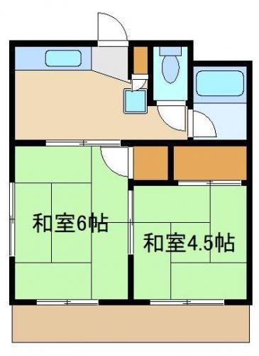 静荘(2K/1階)の間取り写真