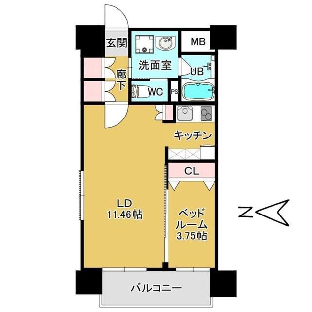 上杉ガーデンスクエア(1LDK/7階)の間取り写真